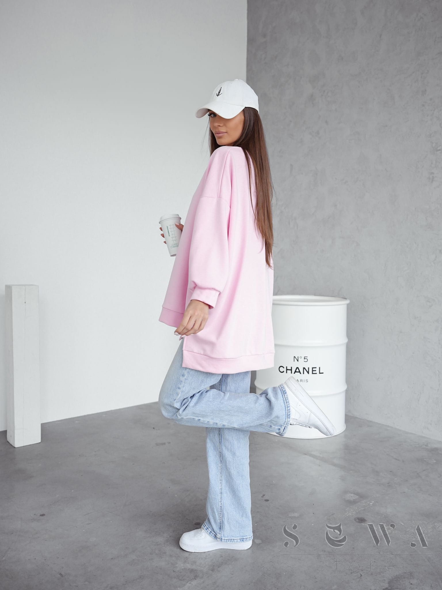 Bluza damska bawełniana Mucha - jasny róż 