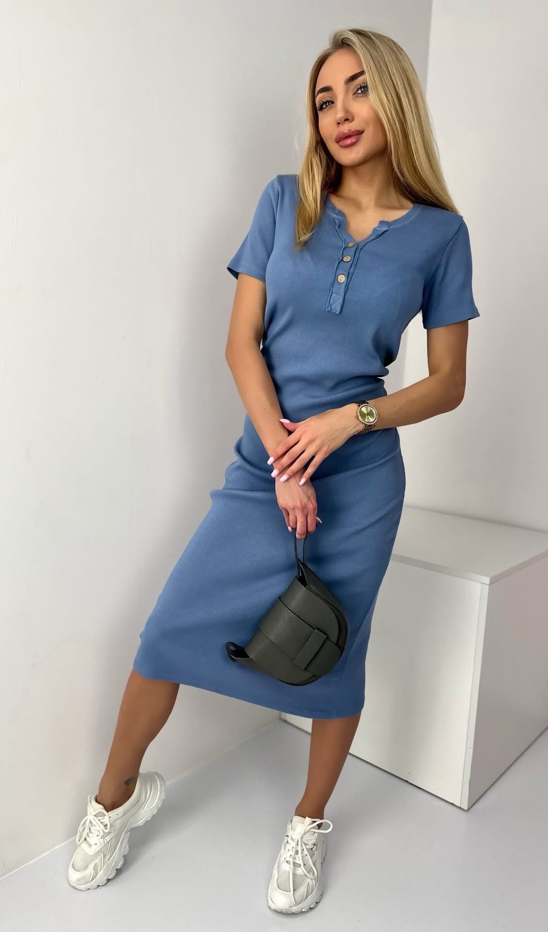Sukienka prążek blue